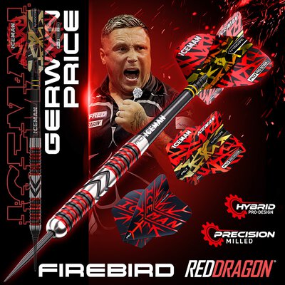 Red Dragon Steel Darts Gerwyn Price Iceman Firebird 90% Tungsten Steeltip Dart Steeldart