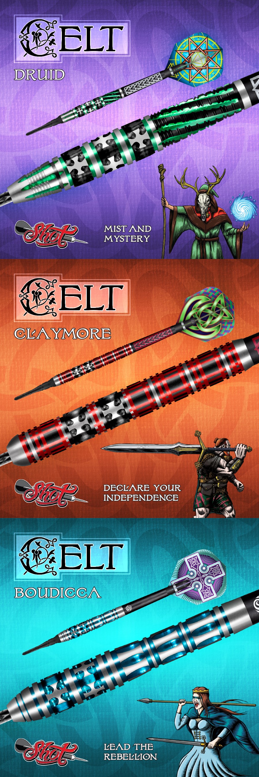 Neue Shot Dart Steeldarts Softdarts 2021 Celt Druid, Celt Claymore, Celt Boudicca, Celt Points, Celt Flights, Shot Dart Launch 9. Dezember 2021 Shot Dart News Neuheiten 2021
