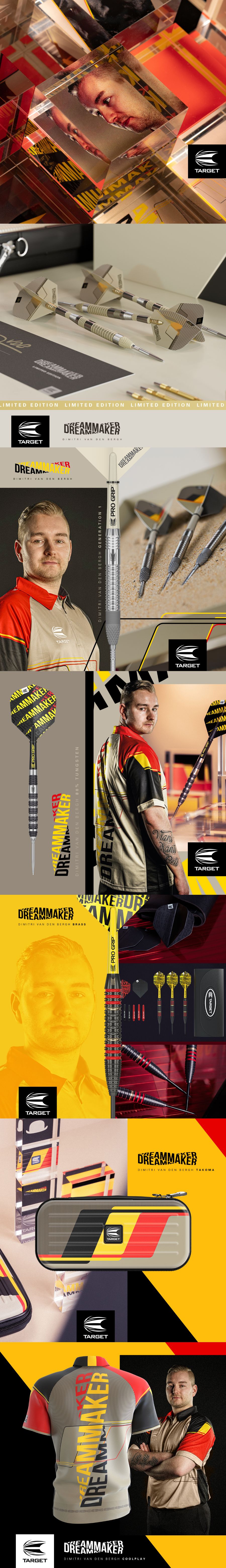 Dritte Target Dart 2022 Launch 7.09.2022 Dart Neuheiten 7. September 2022 der "Dream Maker" Dimitri Van den Bergh bekommt von Target Dart eine komplette Ausstattung für seine Spiele