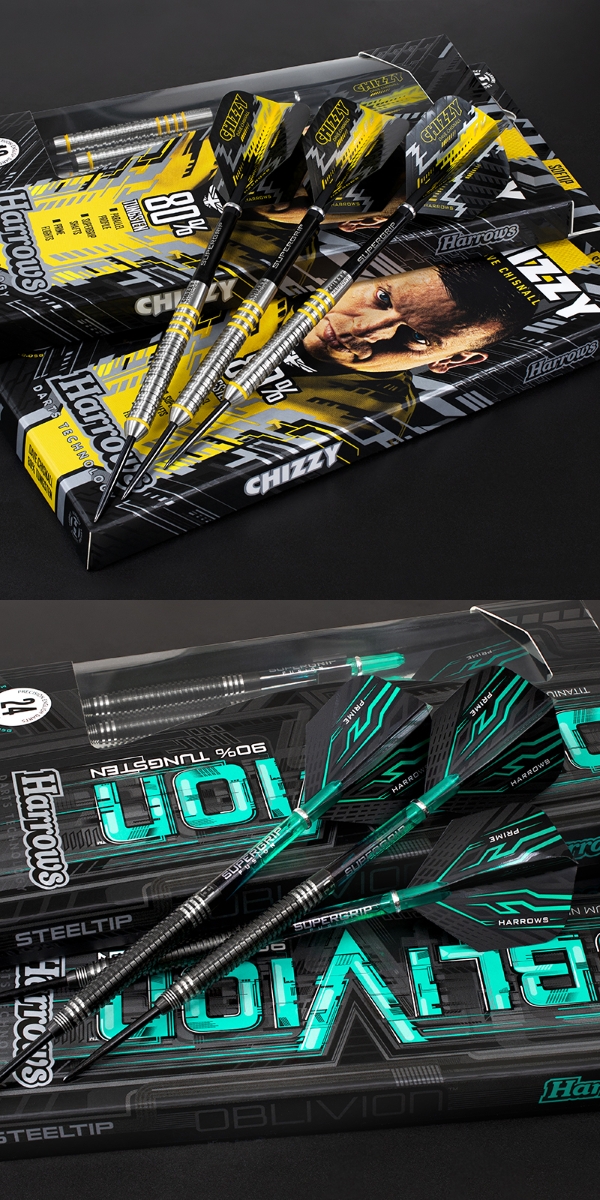 Harrows Dart 2020 Product Launch Dienstag 18. Februar 2020! Dave Chisnall Chizzy 80% Brass Tungsten Look, Oblivion 90% Tungsten Darts, Fusion Dart Flights, Apex Smooth Point