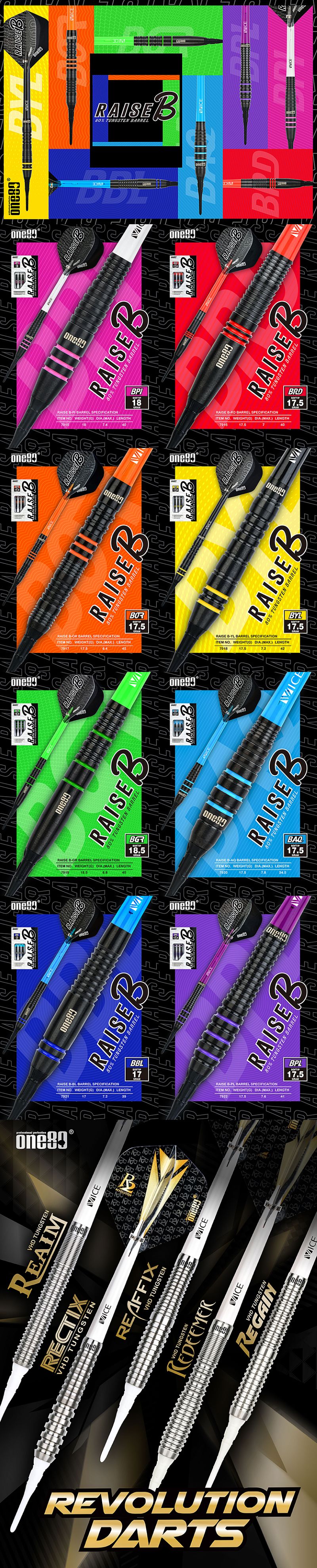 one80 Dart-News Launch 2021 am 23.04.2021 one80 Dart Neuheiten 2021, Raise B Softdarts, one80 Revolution Softdarts Reaffix, Reaim, Regain, Rectix, Redeemer, one80 Star Flight L-Style Champagne Flights