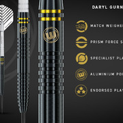 Winmau Steel Darts Daryl Gurney Black Special Edition 90% Tungsten Steeltip Dart Steeldart 2020 23g - 25g