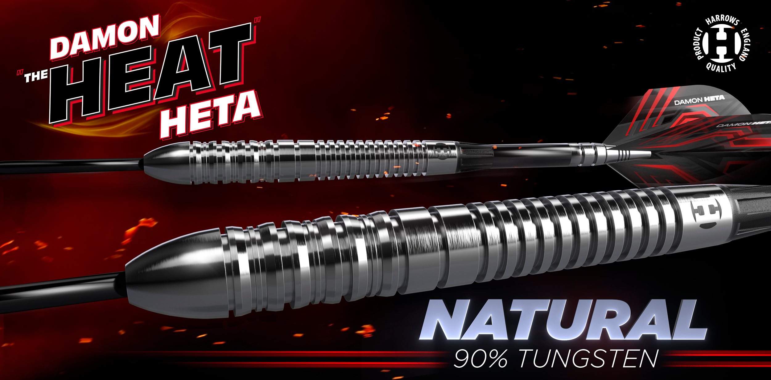 Harrows Dart 2022 Collection Launch 16. Februar 2022 Damon Heta Natural The Heat 90% Tungsten Steeltip Dart Steeldart