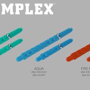Harrows Dimplex Shaft Jade, Fire Red, Aqua, Medium / Short Neuheit 2018 /2019