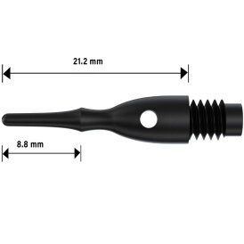 BULLS Mega Point Soft Tips Short 2BA / 6 mm Schwarz 100 Stück