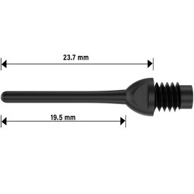 BULLS Super Key Soft Tips 2BA / 6 mm Schwarz 1000 Stück