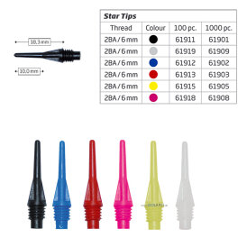 BULLS Star Soft Tips 2BA / 6 mm Gelb 100 Stück