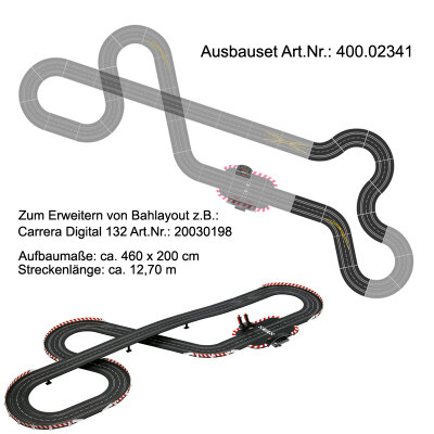 Carrera Evolution Digital 124 Digital 132 Ausbauset GOKarli 7 mal 1/60 1 Standardgerade 1 Spurwechselkurve 20 Schienenverbinder 02341