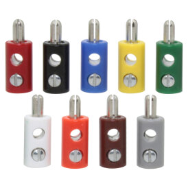 Zwergstecker Miniatur Ø 2,6 mm Stecker Grau 50 Stk