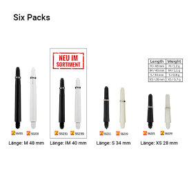 BULLS Nylon Shaft S Kurz Schwarz Six Pack