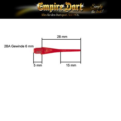 Empire® Dart E-Point® Ultra Longlife Dartspitzen lang Softtips Soft Tips long Schwarz 100 Stück