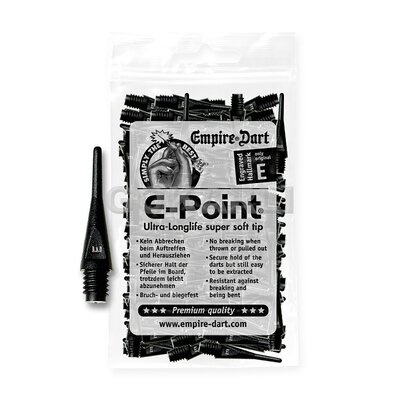 Empire® Dart E-Point® Ultra Longlife Dartspitzen kurz Softtips Soft Tips short Schwarz 500 Stück