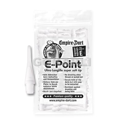 Empire® Dart E-Point® Ultra Longlife Dartspitzen kurz Softtips Soft Tips short Weiß 100 Stück