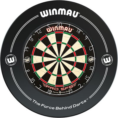 Winmau PRO SFB Bristle Dart Board - Trainingsboard Dartscheibe und Surround Schwarz