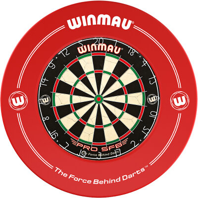 Winmau PRO SFB Bristle Dart Board - Trainingsboard Dartscheibe und Surround Rot
