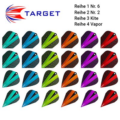 Target Voltage Vision Ultra Dart Flight in 6  Farben 4 Flightformen / Shapes Neu 2018