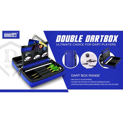 one80 Dart Double Dartbox Dart Case Box Blau