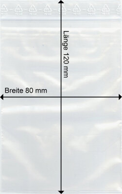 GOKarli Druckverschluss Beutel 80 x120 mm 500 Stück