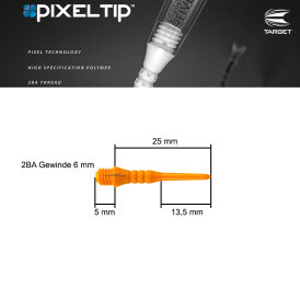 Target Pixel Tip Softdart Spitze Soft Tip 2BA Schwarz 50 Stück