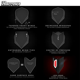Harrows Velos Dart Flight mit Raketenflügel Aerodynamik in 6 Designs