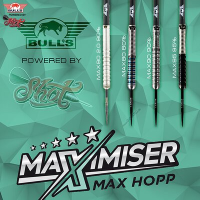 BULLS Steel Darts Bull´s powered by Shot Darts Max Hopp 80% Max80 Steeltip Darts Steeldart 24 g
