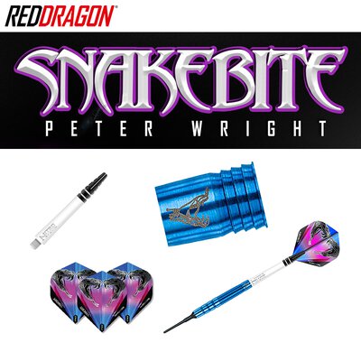 Red Dragon Steel Darts Peter Wright Snakebite PL15 Blue Steeltip Dart Steeldart