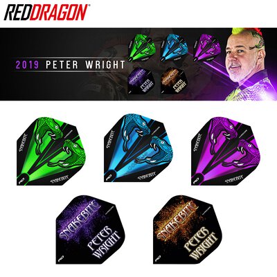 Red Dragon Peter Wright Flights Hardcore Dart Flight Neuheit 2019 Blau Transparent F6417