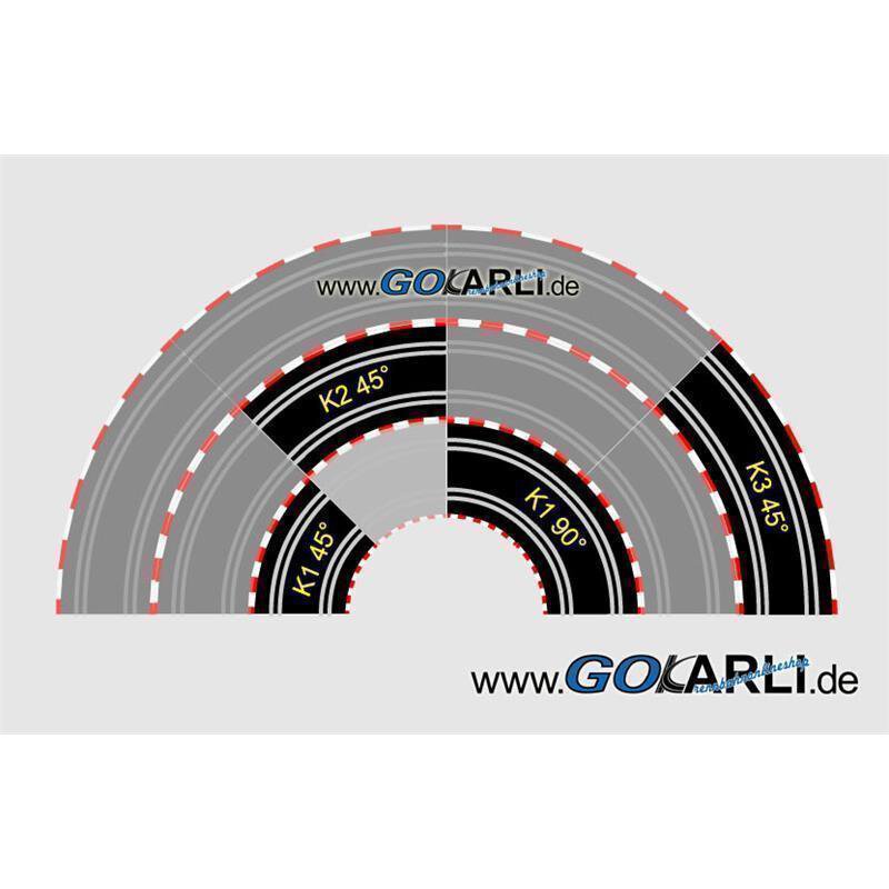 Go Plus & Digital 143 Große Kurve 2  4 Stk Carrera GO!! 