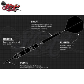 Shot Steel Dart Geschenkeset Solo Dart Set Messing Brass Plated Steeltip Darts Steeldart 18g