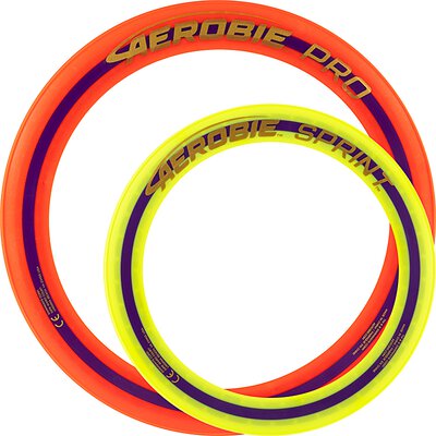 Aerobie PRO Wurfring Flying Ring 32 cm & Aerobie Sprint Wurfring Flying Ring 25 cm Set Pro Orange / Sprint Gelb