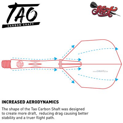 Shot Dart Shafts TAO Carbon mit Federring in verschiedenen Designs