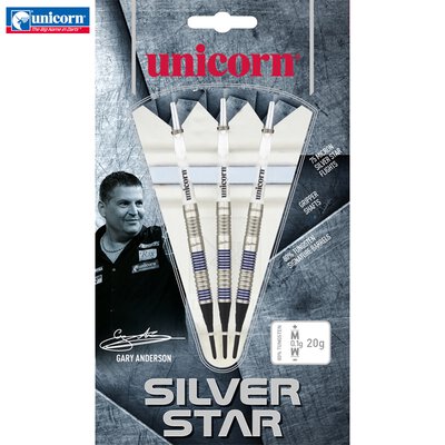Unicorn Soft Darts Gary Anderson Silver Star P3 Softtip Darts Softdart 20 g