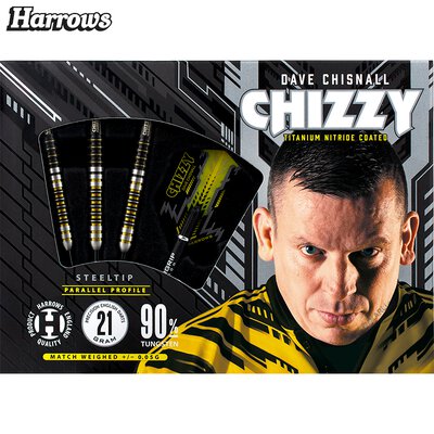 Harrows Steel Darts Dave Chisnall Chizzy 90% Tungsten Steeltip Dart Steeldart 21 g