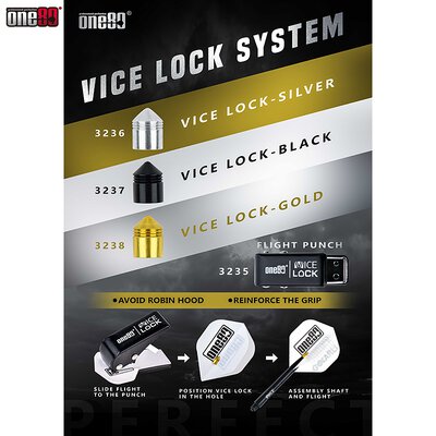 one80 Dart Vice Lock System Vice Lock Ring Vice Lock Caps Silber