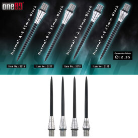 one80 Normal Steel Tip Schraubspitzen Wechselspitzen Conversion Point Modell D Schwarz