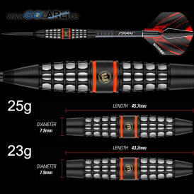 Winmau Steel Darts Sicario 90% Tungsten Steeltip Dart Steeldart 25 g