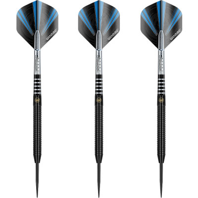 Winmau Steel Darts Sabotage Onyx Black 90% Tungsten Steeltip Dart Steeldart 24 g