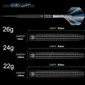 Winmau Steel Darts Sabotage Onyx Black 90% Tungsten Steeltip Dart Steeldart 26 g
