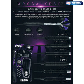 Winmau Steel Darts Apocalypse Brass Messing Steeltip Dart Steeldart 21 g