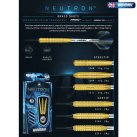 Winmau Steel Darts Neutron Brass Messing Steeltip Dart Steeldart 19 g