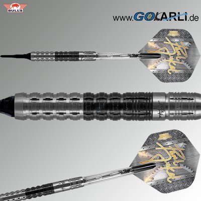 BULLS Soft Darts Pavel Jirkal Black Titanium Matchdart 90% Tungsten Softtip Darts Softdart 18 g