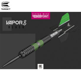 Target Steel Darts Vapor8 Black SWISS Point 80% Tungsten Steeltip Darts Steeldart 26 g