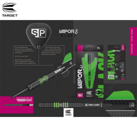 Target Steel Darts Vapor8 Black SWISS Point 80% Tungsten Steeltip Darts Steeldart 26 g