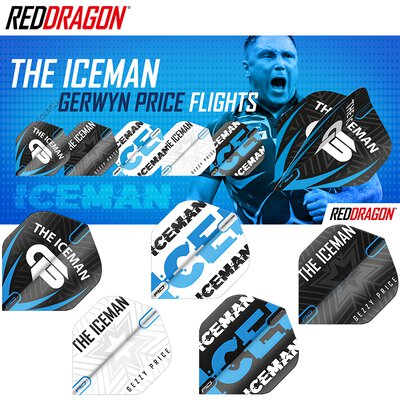 Red Dragon Gerwyn Price The Iceman Flights Hardcore Dart Flight Neuheit 2019 / 2020 F6475
