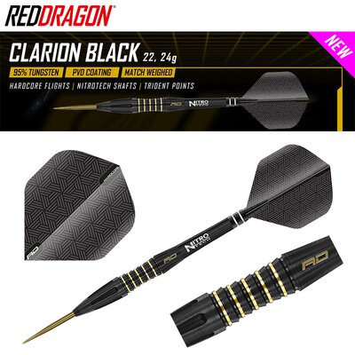 Red Dragon Steel Darts Clarion Black Steeltip Dart Steeldart 24 g