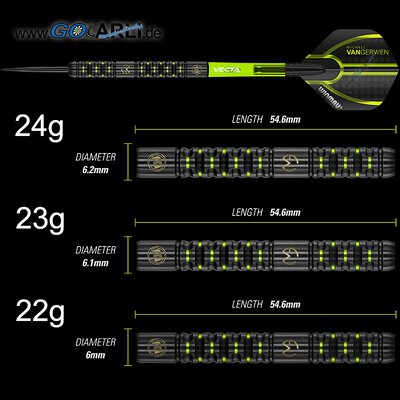 Winmau Steel Darts MvG Michael van Gerwen Adrenalin 90% Tungsten Steeltip Dart Steeldart 2020 22 g