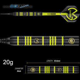 Winmau Soft Darts MvG Michael van Gerwen Ambition Black Brass Softtip Dart Softdart 20 g
