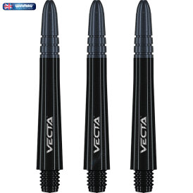 Winmau Vecta Shaft Composite mit leichtem aluminiumlegierten Top 3er Set Schwarz M Mittel