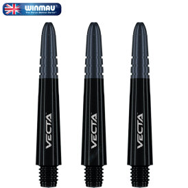 Winmau Vecta Shaft Composite mit leichtem aluminiumlegierten Top 3er Set Schwarz S Kurz