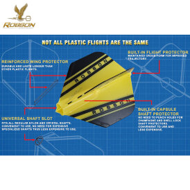 Robson Plus Dart Flight V Small Dartflights Orange RO-51742